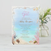 Invitation Baby shower des tortues de mer (Debout devant)