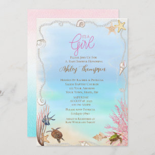 Invitation Baby shower des tortues de mer