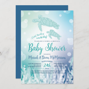 Invitation Baby shower des tortues de mer sous la mer