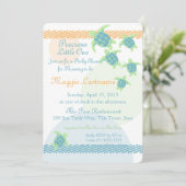 Invitation Baby shower des tortues marines (Debout devant)
