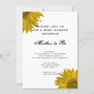 Invitation Baby shower des tournesols jaunes