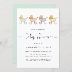 Invitation Baby shower des transports de marchandises