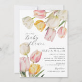 Invitation Baby shower des tulipes gracieuses (Devant)