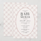 Invitation Baby shower des vaches roses (Devant / Derrière)