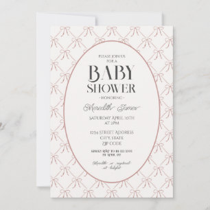Invitation Baby shower des vaches roses