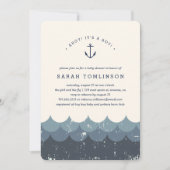 Invitation Baby shower des vagues vintages (Devant)