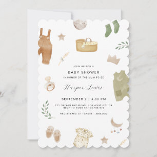 Invitation Baby shower des vêtements neutres selon le genre I