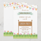 Invitation Baby shower des voyants de chaîne et des drapeaux  (Devant / Derrière)