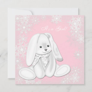 Invitation Baby shower des Wonderland de neige rose sucré