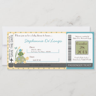 Invitation Baby shower d'escargot de la Mer de la 