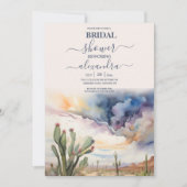 Invitation Baby Shower Désert Aquarelle et Cactus (Devant)