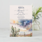 Invitation Baby Shower Désert Aquarelle et Cactus (Debout devant)