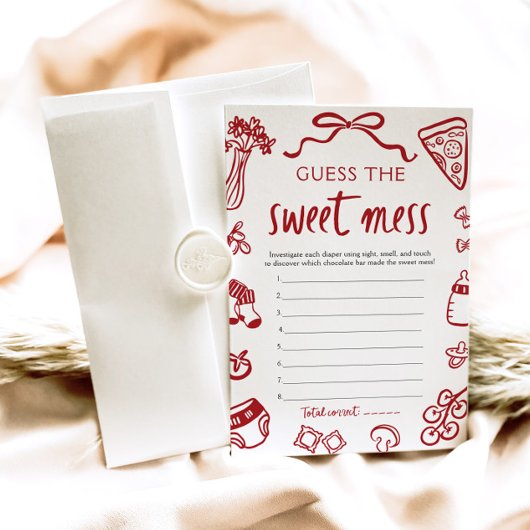 Invitation Baby shower Dessiné À La Main Devinez Le Jeu De Me