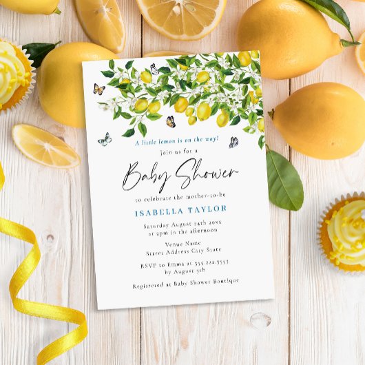 Invitation Baby shower d'été au citron