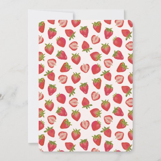 Invitation Baby shower d'été aux fraises (Dos)