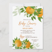 Invitation Baby shower d'été aux oranges de Citrus (Devant)