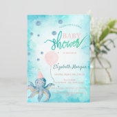 Invitation Baby shower d'été de ballons de poulpe adorable (Debout devant)