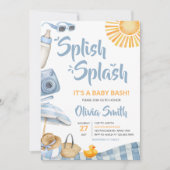 Invitation Baby shower d'été de Blue Beach (Devant)