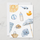 Invitation Baby shower d'été de Blue Beach (Dos)