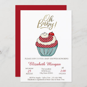 Invitation Baby shower d'été de Cupcake Oh Baby