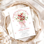 Invitation Baby shower d'été de la baie rose Bow