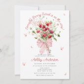 Invitation Baby shower d'été de la baie rose Bow (Devant)