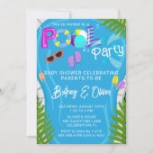 Invitation Baby shower d'été de la fête de la piscine (Devant)