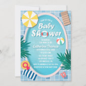 Invitation Baby shower d'été de la Piscine tropicale (Devant)