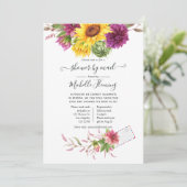 Invitation Baby shower d'été de tournesol par courrier (Debout devant)