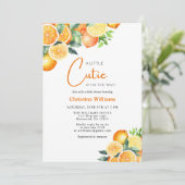 Invitation Baby shower d'été des agrumes d'aquarelle de Littl (Debout devant)