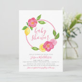 Invitation Baby shower d'été des filles de fleurs d'agrumes (Debout devant)