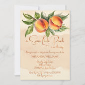 Invitation Baby shower d'été doux petit pêche printemps (Devant)