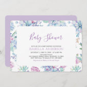 Invitation Baby shower d'été floral tropical moderne (Devant / Derrière)