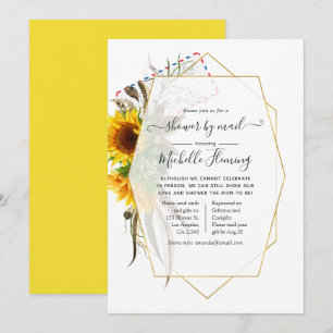 Invitation Baby shower d'été géométrique de tournesol par cou
