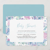 Invitation Baby shower d'été moderne Tropical Floral (Devant / Derrière)