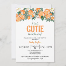 Baby shower d'été, Orange Citrus Floral Douche