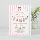 Invitation Baby Shower d'été Pastèque Rose (Debout devant)