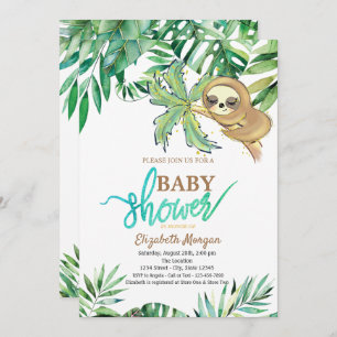 Invitation Baby shower d'été pour couchage d'aquarelle