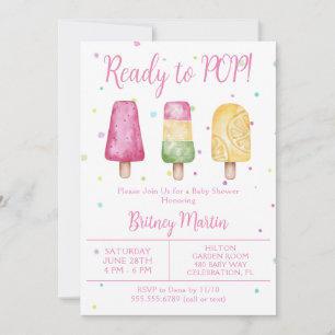 Invitation Baby shower d'été pour les filles prêtes à pop