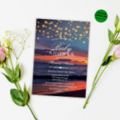 Invitation Baby shower d'été Sunset Beach String Lights