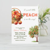 Invitation Baby shower d'été Sweet Little Peach (Debout devant)