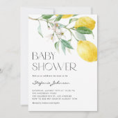 Invitation Baby shower d'été Watercolor Lemon Bouquet (Devant)