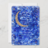Invitation Baby shower d'étoiles en bronze bleu Whimsical (Devant)