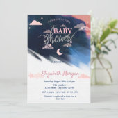 Invitation Baby shower d'étoiles et de nuages adorables (Debout devant)