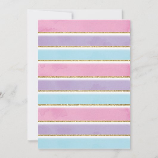 Invitation Baby shower d'étoiles magiques rose violet Unicorn (Dos)