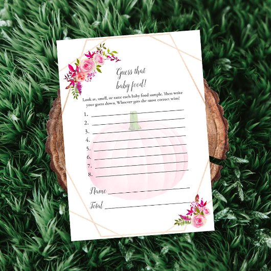 Invitation Baby shower Devine que Baby Food Game Citrouille