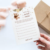 Invitation Baby shower Devinez La douce Mess Teddy Bear Card