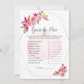 Invitation Baby shower Devinez le prix jeu Citrouille Florals (Devant)