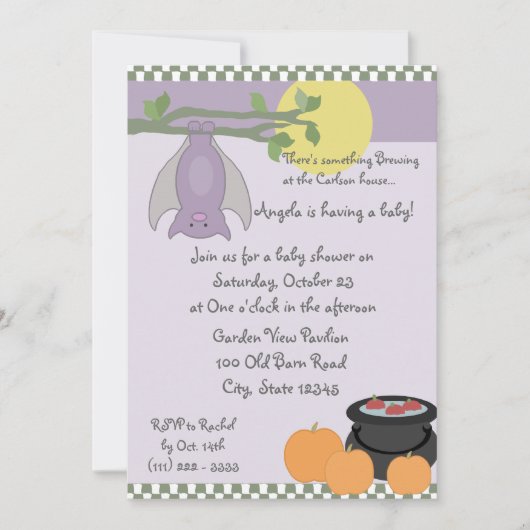 Invitation Baby shower d'Halloween (Devant)