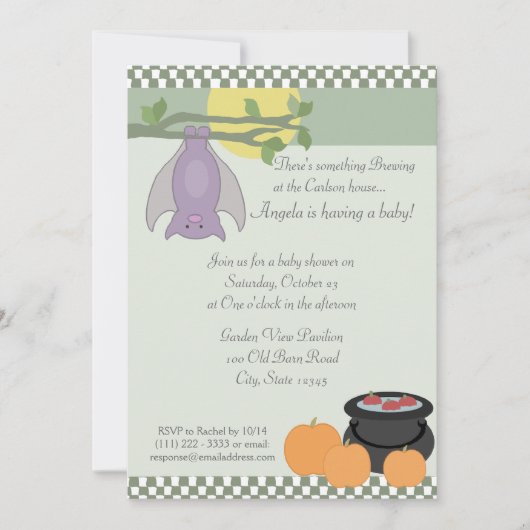 Invitation Baby shower d'Halloween (Devant)